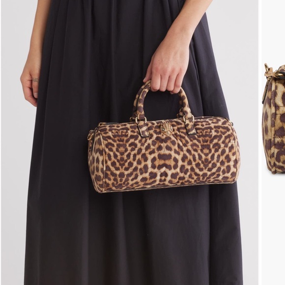Kurt Geiger Brown Leopard Barrel Bag - Picture 2 of 6